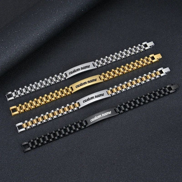 Customize Engravable Stainless Steel Bracelets for Men