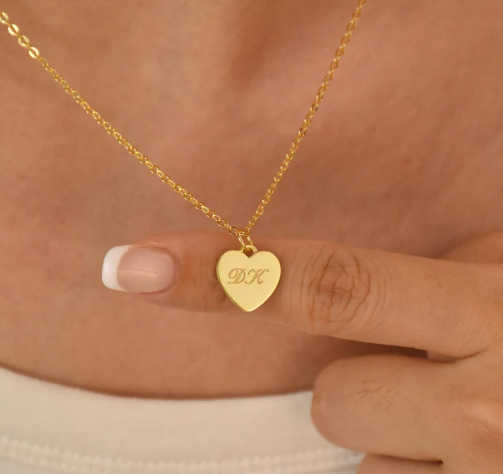 Custom Heart Pendant Necklace – Personalized Name Engraved Jewelry for Women & Girls