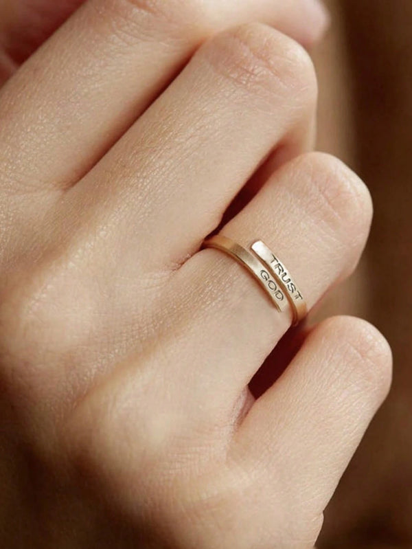 "TRUST GOD" Two-Layer Ring