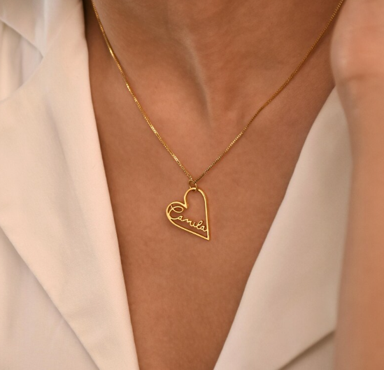 Heart Necklace – Elegant Gold Plated Pendant for Women