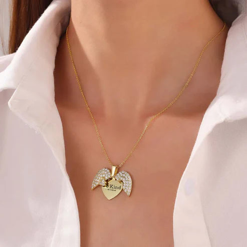 Engraved Name Open Heart Necklace