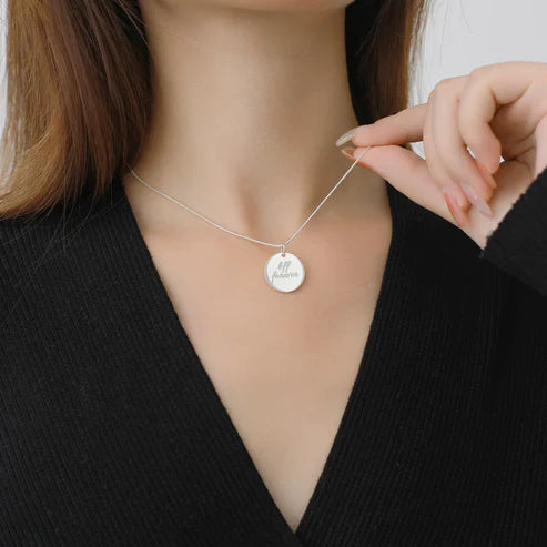 Coin Engraved Pendant – Custom Name Necklace with Personalized Engraving